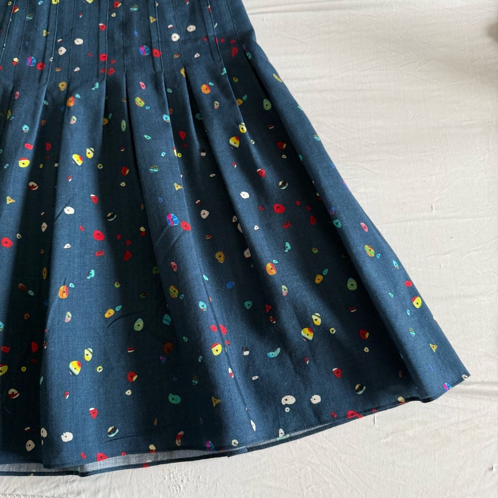 Akris Punto 100% Wool Midi Skirt Womens 10 A Line Blue Business Casual Designer - Picture 4 of 16